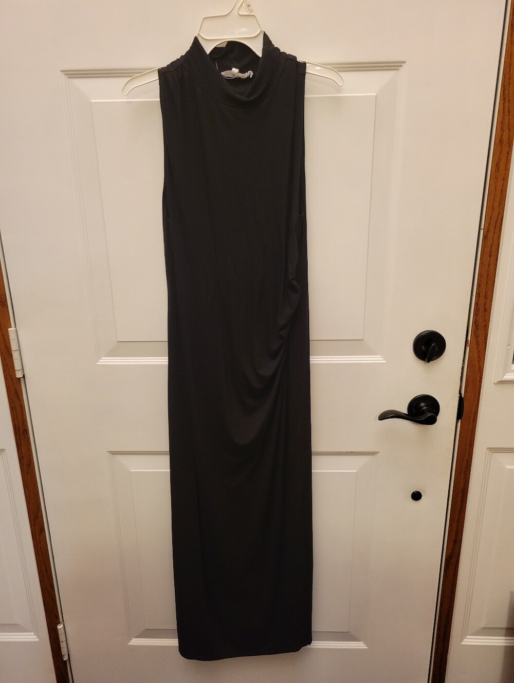 Good American Black Sleeveless Maxi with Mock Neck
